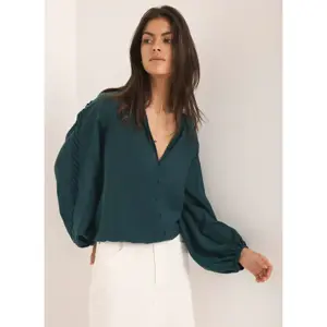 Mint Velvet Teal Whipstitch Detail Blouse